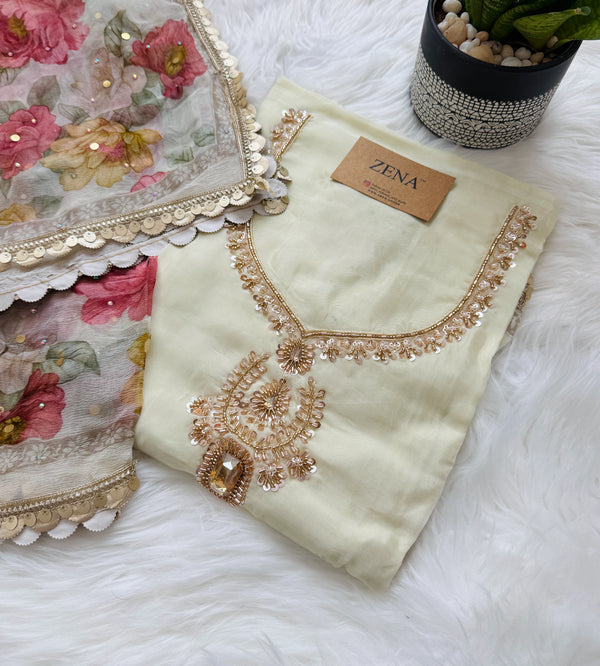 ✨ Crepe Hand-Detailed Unstitched Suit ✨