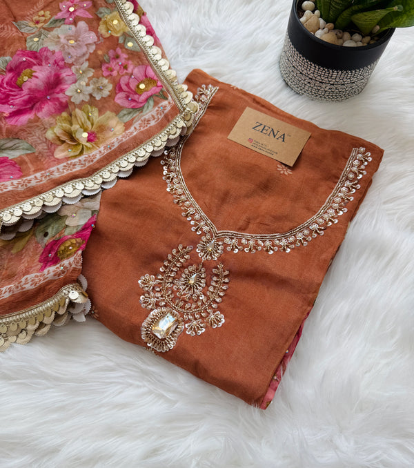✨ Crepe Hand-Detailed Unstitched Suit ✨