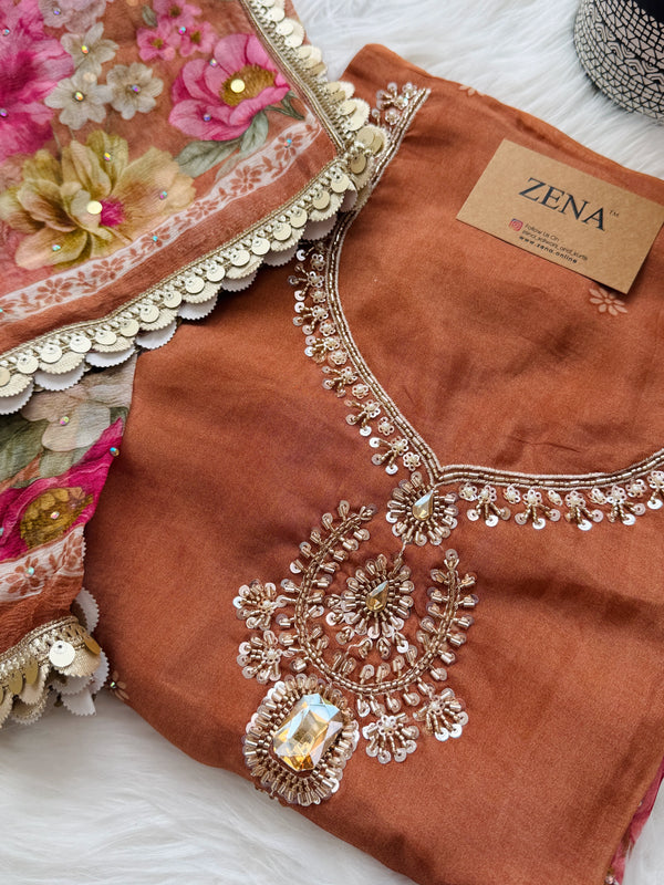 ✨ Crepe Hand-Detailed Unstitched Suit ✨