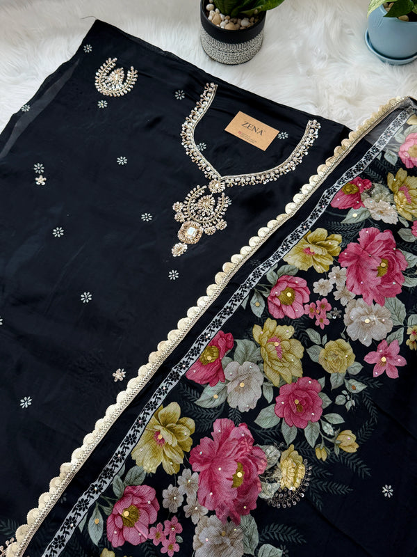 ✨ Crepe Hand-Detailed Unstitched Suit ✨