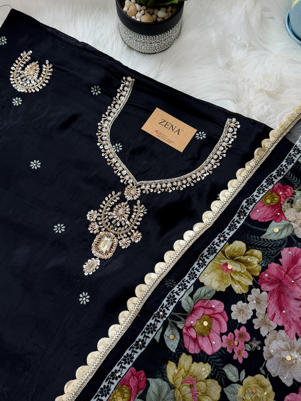 ✨ Crepe Hand-Detailed Unstitched Suit ✨