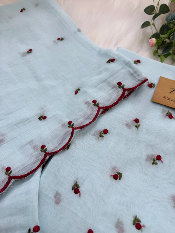 Mul Chanderi Embroidered Unstitched Suit – Redefining Ethnic Elegance