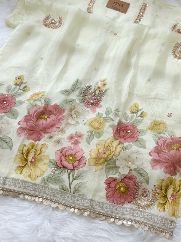 ✨ Crepe Hand-Detailed Unstitched Suit ✨