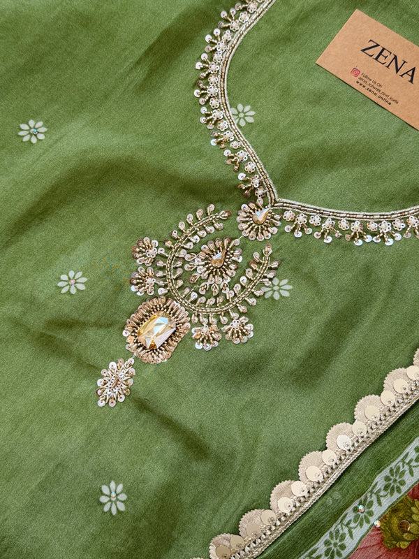 ✨ Crepe Hand-Detailed Unstitched Suit ✨