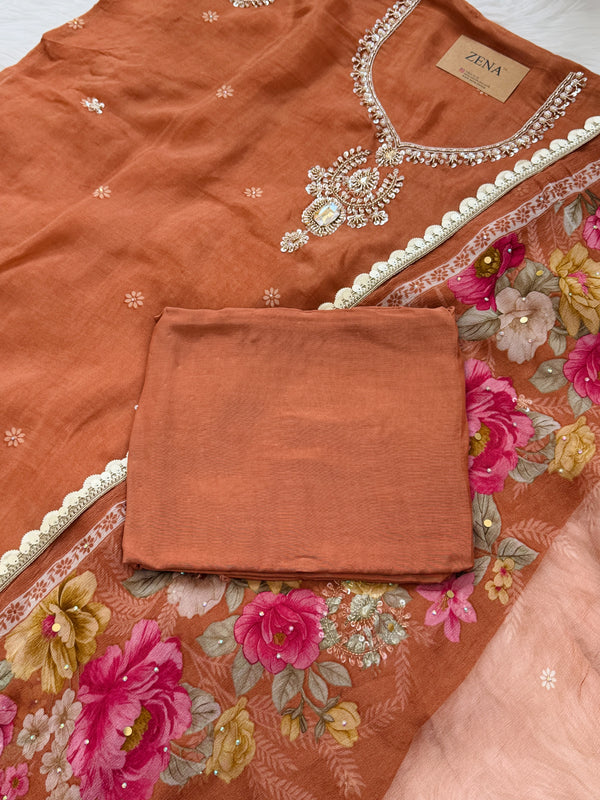✨ Crepe Hand-Detailed Unstitched Suit ✨