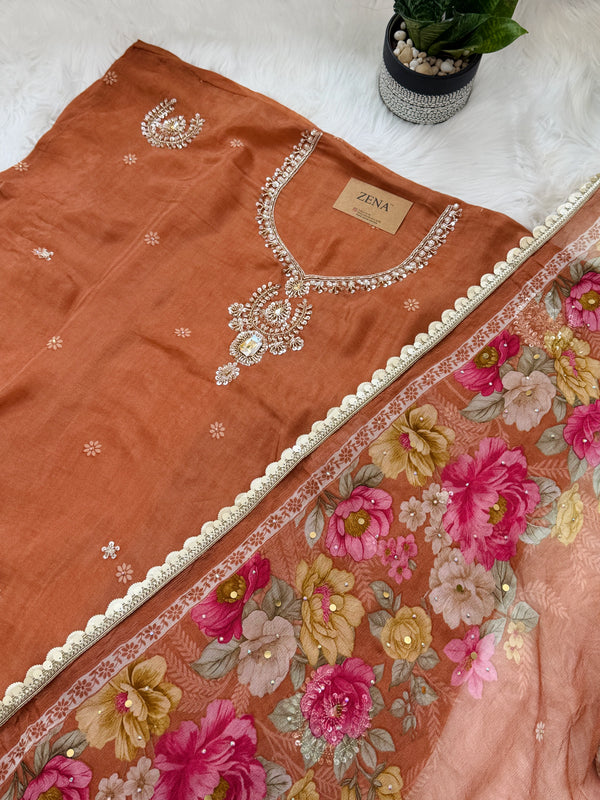 ✨ Crepe Hand-Detailed Unstitched Suit ✨