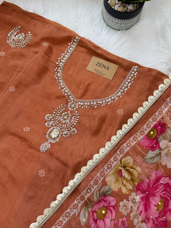 ✨ Crepe Hand-Detailed Unstitched Suit ✨