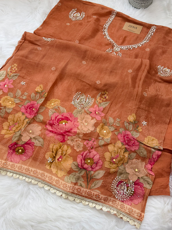✨ Crepe Hand-Detailed Unstitched Suit ✨