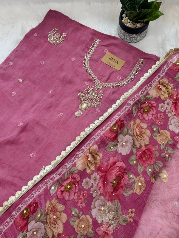 ✨ Crepe Hand-Detailed Unstitched Suit ✨