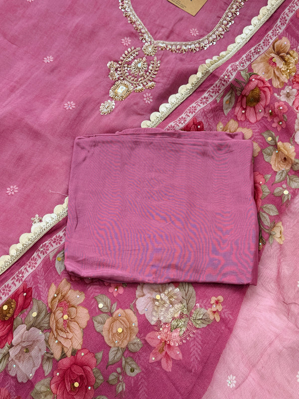 ✨ Crepe Hand-Detailed Unstitched Suit ✨