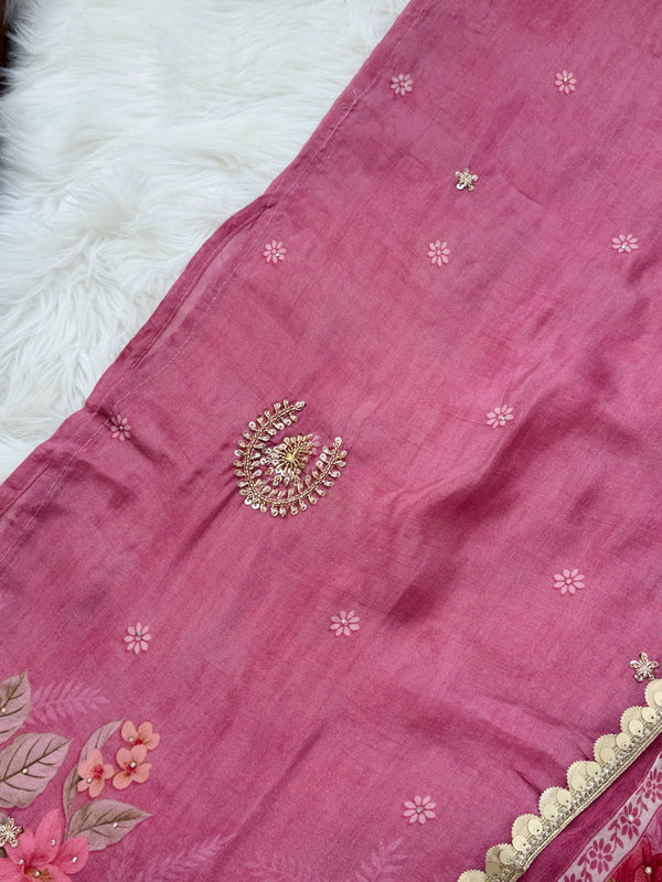 ✨ Crepe Hand-Detailed Unstitched Suit ✨