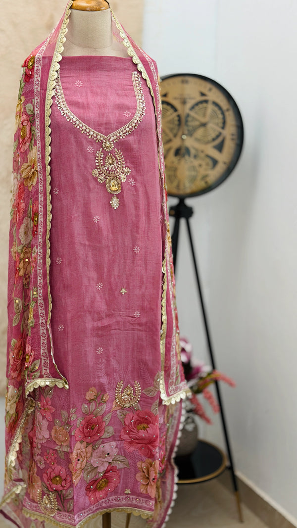 ✨ Crepe Hand-Detailed Unstitched Suit ✨