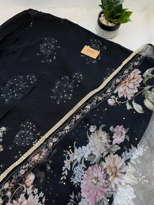 ✨ Crepe Hand-Detailed Unstitched Suit ✨