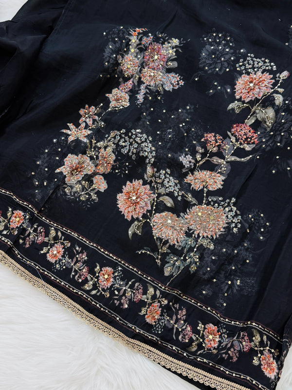 ✨ Crepe Hand-Detailed Unstitched Suit ✨