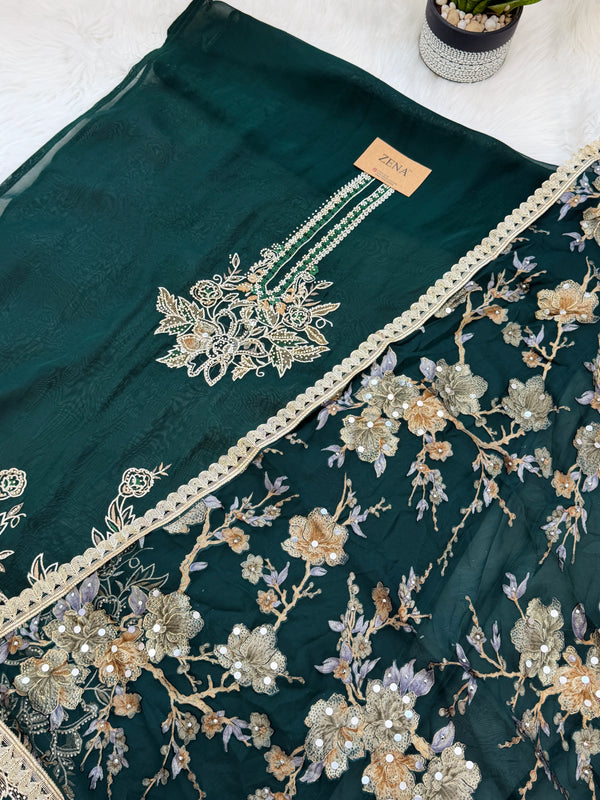 Crepe Hand-Detailed Unstitched Suit ✨