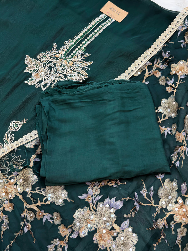 Crepe Hand-Detailed Unstitched Suit ✨