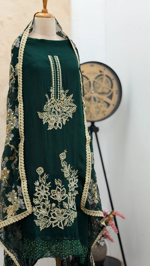 Crepe Hand-Detailed Unstitched Suit ✨