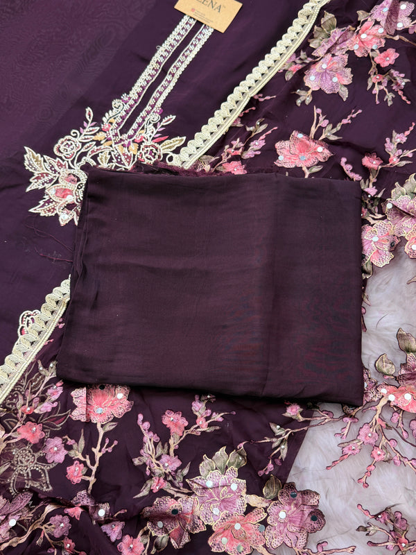 Crepe Hand-Detailed Unstitched Suit ✨