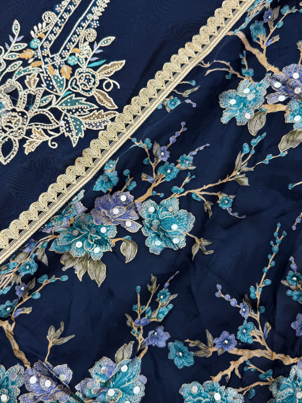 Crepe Hand-Detailed Unstitched Suit ✨