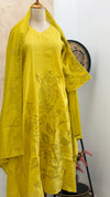 ✨ Glass Chanderi Embroidered A-Line Kurti Set ✨