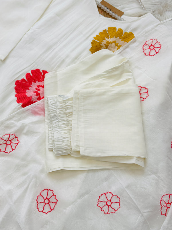 ✨ Pure Cotton Hand-Detailed Kurti Set ✨
