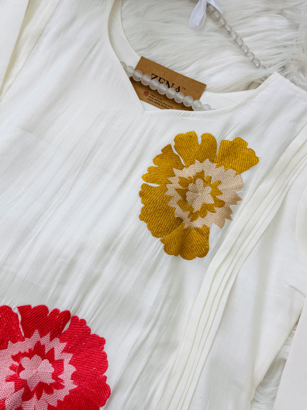 ✨ Pure Cotton Hand-Detailed Kurti Set ✨