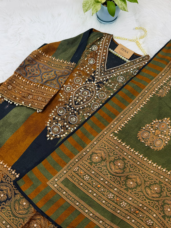 ✨ Embroidered Hand-Detailed Farshi Salwar Set