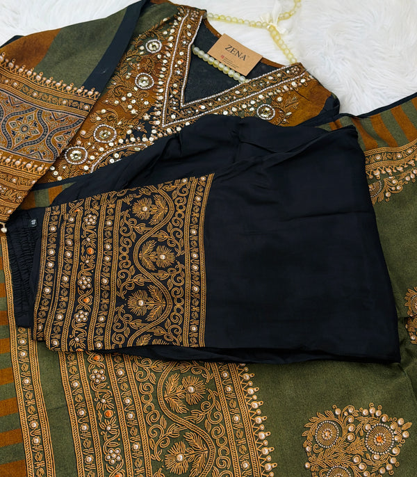 ✨ Embroidered Hand-Detailed Farshi Salwar Set