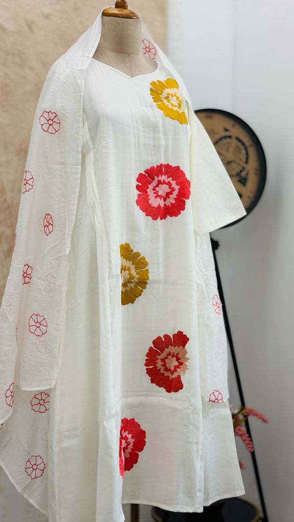 ✨ Pure Cotton Hand-Detailed Kurti Set ✨
