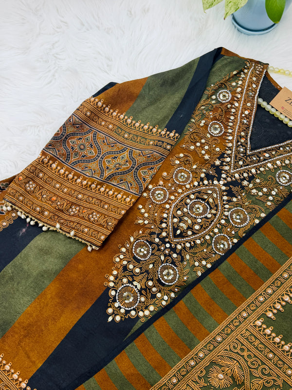 ✨ Embroidered Hand-Detailed Farshi Salwar Set