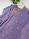 ✨ Mul Chanderi Floral Handwork Anarkali Set