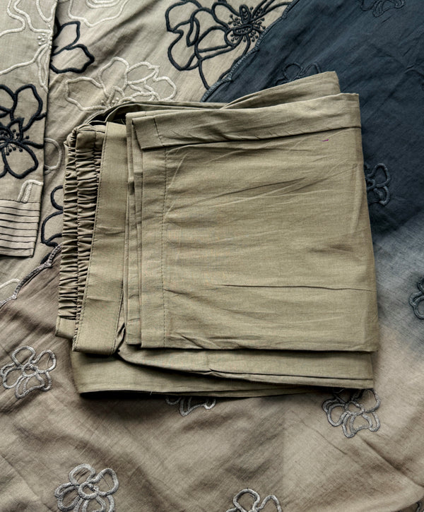 Pure Mul Cotton Embroidered Kurti Set