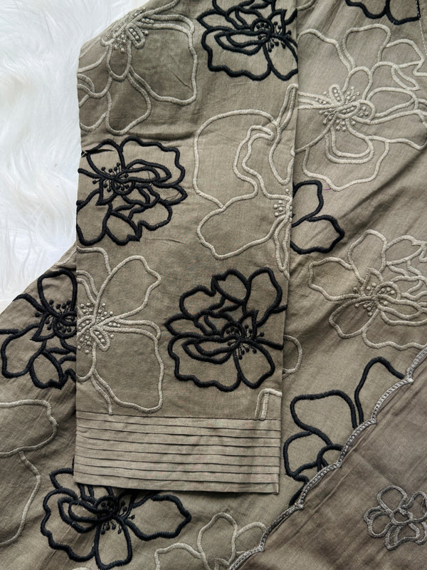 Pure Mul Cotton Embroidered Kurti Set