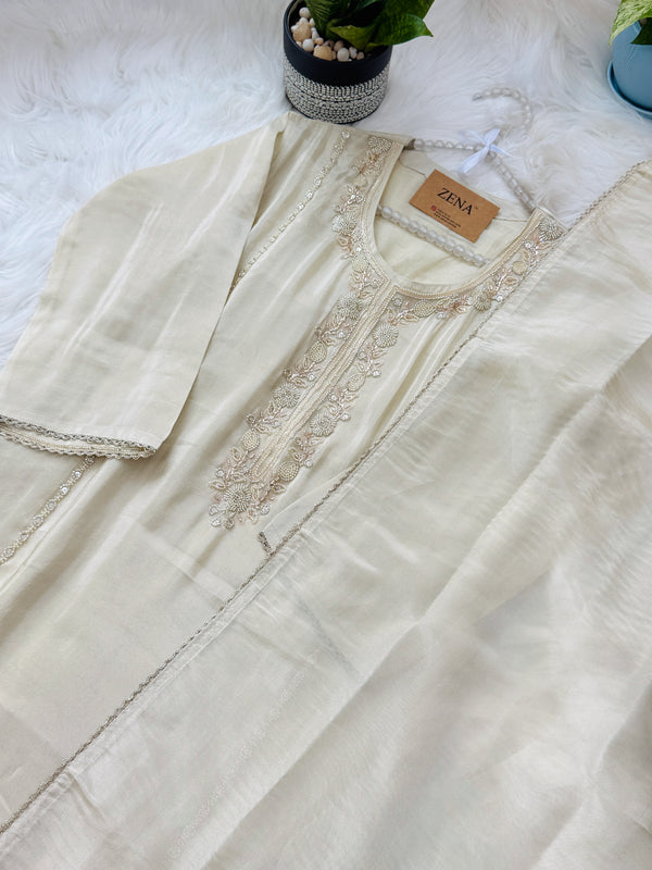 ✨ Tissue Silk Handwork Party Wear Kurti Set ✨