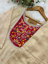 ✨ Tissue Silk Hand Detailed Kurti Set ✨