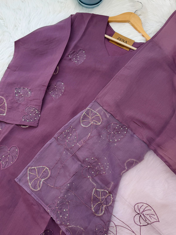✨ Mul Chanderi Handwork Kurti Set