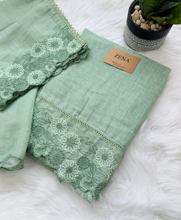 🌼 Pure Cotton Unstitched Suit – Onam Arrival ✨