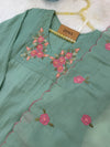 ✨ Mul Chanderi Floral Handwork Anarkali Set