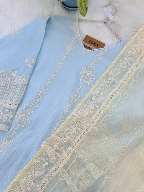 ✨ Kota Doria Embroidered Kurti Set
