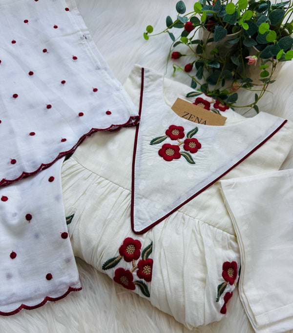 Pure Cotton Embroidered Anarkali Suit – Comfort Wrapped in Elegance 🌸