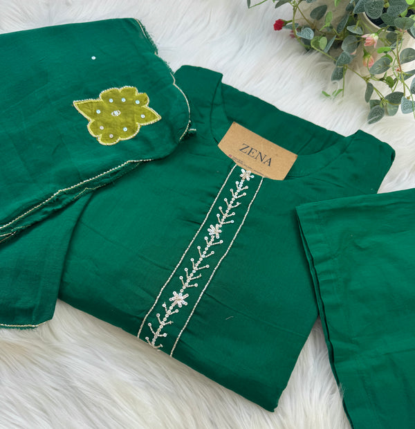 Premium Pure Cotton Hand-Work Party Wear Suit.