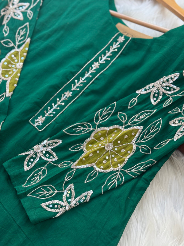 Premium Pure Cotton Hand-Work Party Wear Suit.