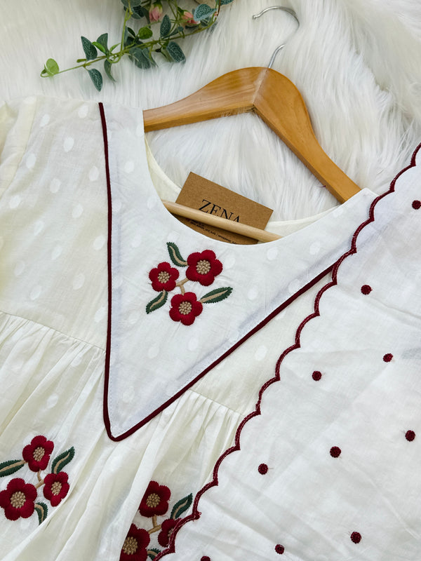Pure Cotton Embroidered Anarkali Suit – Comfort Wrapped in Elegance 🌸