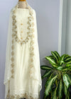 Hand Detailed Pure Chiffon Unstitched Partywear Suit
