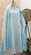 ✨ Pure Kota Doria Floral Embroidered Kurti Set