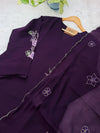 ✨ Glass Chanderi Embroidered Kurti Set