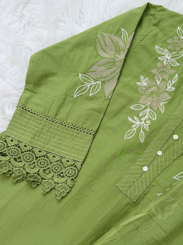 ✨ Pure Cotton Embroidered Kurti Set