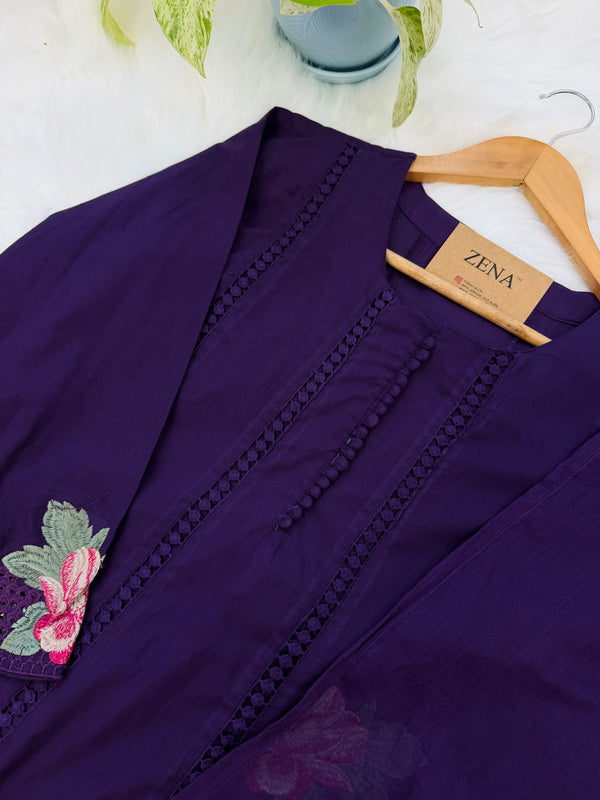 ✨ Premium Cotton Embroidered Kurti Set