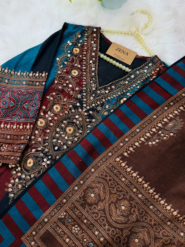✨ Embroidered Hand-Detailed Farshi Salwar Set
