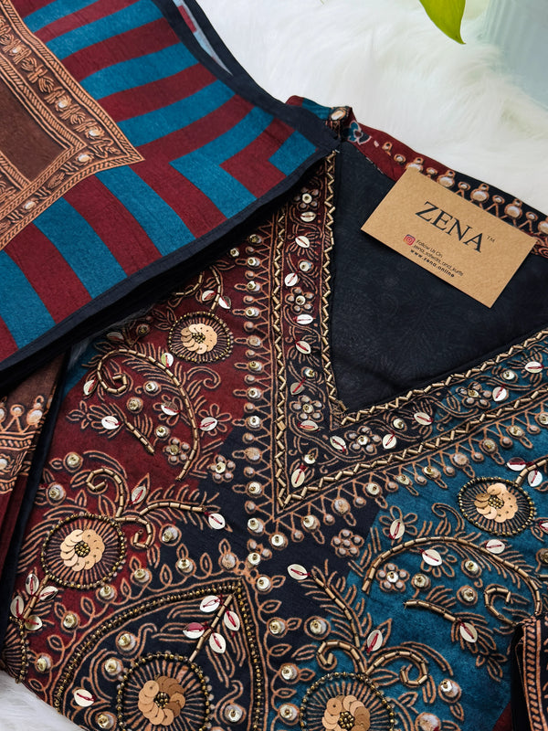 ✨ Embroidered Hand-Detailed Farshi Salwar Set